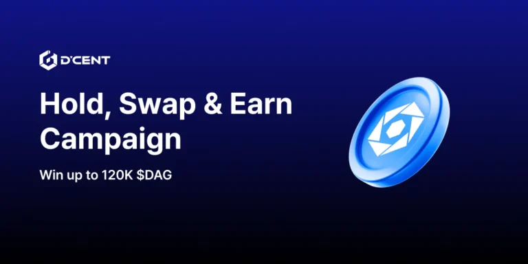 D’CENT pokreće kampanju „Swap & Earn“ sa 120.000 $DAG nagrada Ilustracija D’CENT Quest kampanje sa DAG tokenima i funkcijom swapovanja u kripto novčaniku